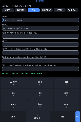 the input example with the T9 chip selected