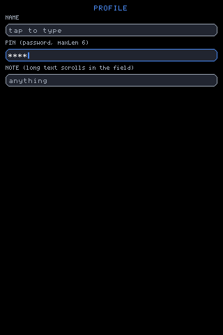 a masked password field