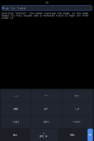 the t9 symbol pad